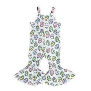 Baby Toddler Girl Easter Egg Jumpsuit Outfit Size 90-2T